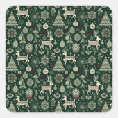 Scandinavian Christmas Time Vierkante Sticker (Voorkant)