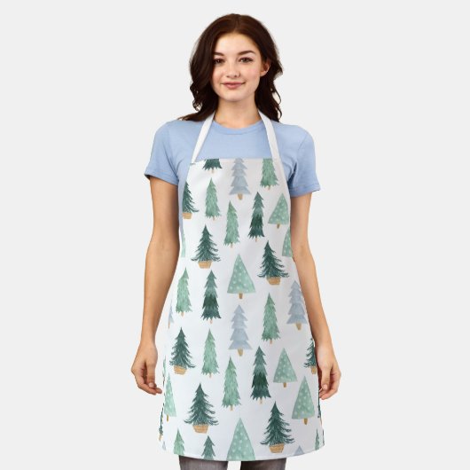 Scandinavian Christmas Tree Pattern Schort (Gedragen)