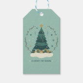 Scandinavian Christmas Tree with Gifts Cadeaulabel (Voorkant)