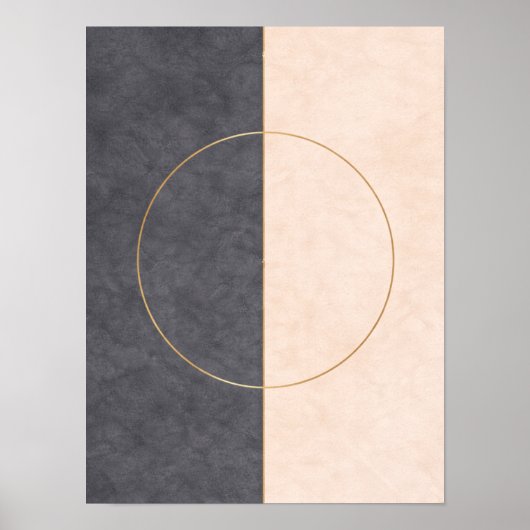 Scandinavian Circle Line Wall Art – Neutral Print (Voorkant)