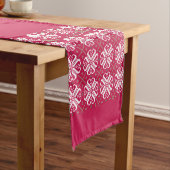 Scandinavian Crimson Red Holiday Table Runner Korte Tafelloper (Voorbeeld)
