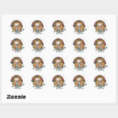 Scandinavian Cute Mermaid Personalized Girl Ronde Sticker (Vel)