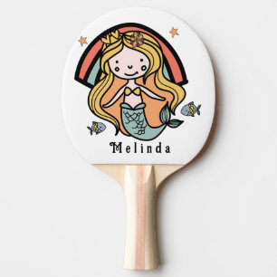 Scandinavian Cute Mermaid Personalized Girl Tafeltennisbatje