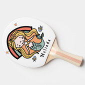 Scandinavian Cute Mermaid Personalized Girl Tafeltennisbatje (Zijkant)