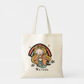 Scandinavian Cute Mermaid Personalized Girl Tote Bag (Achterkant)