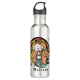 Scandinavian Cute Mermaid Personalized Girl Waterfles