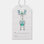 Scandinavian Cute Reindeer Merry Kerstmis Cadeaulabel (Voorkant)