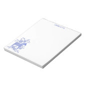 Scandinavian Dala Horse Blue, op maat gesneden Notitieblok (Linkerzijde)