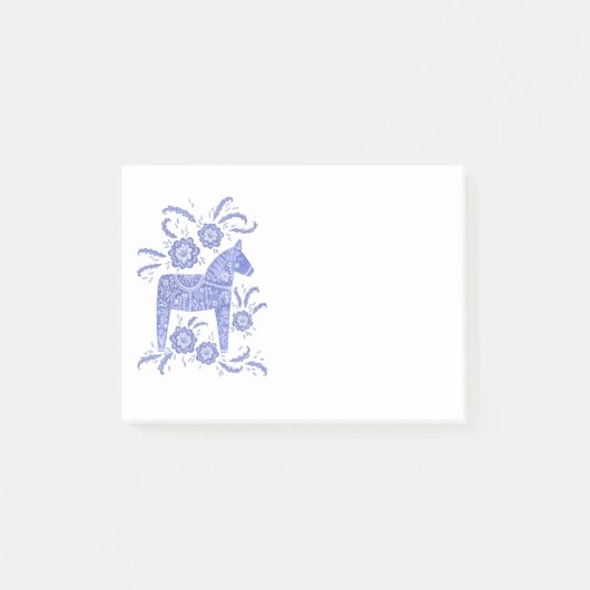Scandinavian Dala Horse Blue Post-it® Notes (Voorkant)