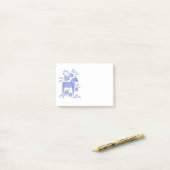 Scandinavian Dala Horse Blue Post-it® Notes (Op bureau)