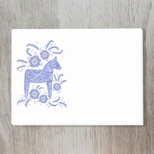 Scandinavian Dala Horse Blue Post-it® Notes