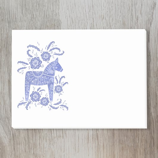 Scandinavian Dala Horse Blue Post-it® Notes