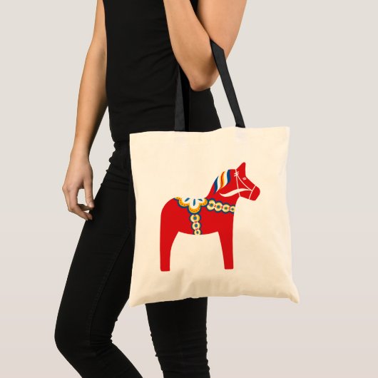 Scandinavian dala horse canvas tas (Voorkant (product))