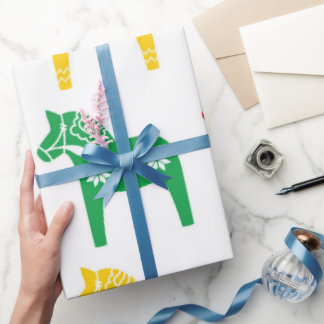 SCANDINAVIAN DALA HORSE GIFT WRAPPING CADEAUPAPIER