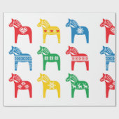 SCANDINAVIAN DALA HORSE GIFT WRAPPING CADEAUPAPIER (Vlak)