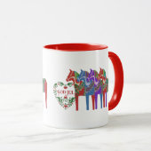 Scandinavian Dala Horse God jul Kerstmis Mok (Voorkant rechts)