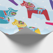 SCANDINAVIAN DALA HORSE Wrapping Paper Cadeaupapier (Hoek)