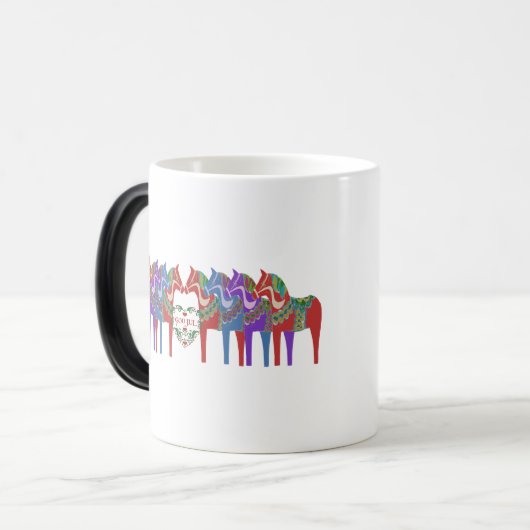 Scandinavian Dala Horses God jul Kerstmis Magische Mok (Voorkant links)
