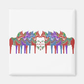 Scandinavian Dala Horses God jul Kerstmis Magneet (Voorkant)