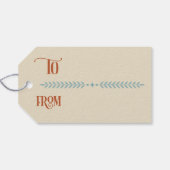 Scandinavian Deer Holiday Cadeaulabel (Achterkant Horizontaal)