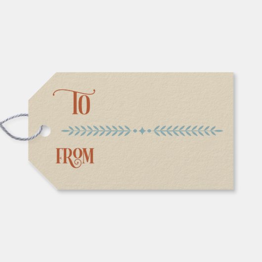 Scandinavian Deer Holiday Cadeaulabel (Achterkant Horizontaal)