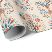 Scandinavian Deer Holiday Cadeaupapier (Rol Hoek)