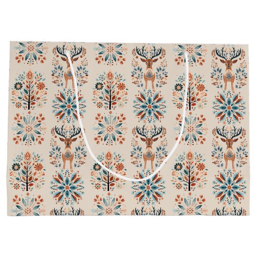 Scandinavian Deer Holiday Groot Cadeauzakje (Achterkant)