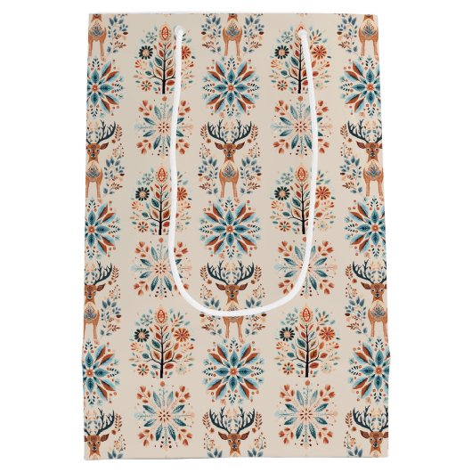 Scandinavian Deer Holiday Medium Cadeauzakje (Achterkant)