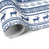 Scandinavian Deer Holiday Print Cadeaupapier (Rol Hoek)