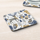 Scandinavian Deer | kerstkurk Onderzetter set (Linkerzijde)