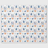 Scandinavian Deer Kerstmis Cadeaupapier (Vlak)