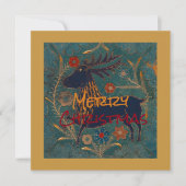 Scandinavian Deer Kerstmis Feestdagenkaart (Voorkant)