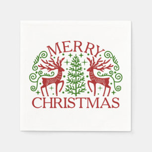 Scandinavian Deer Kerstmis Servet