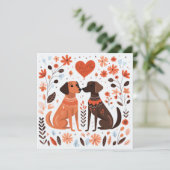 Scandinavian Dog Puppy Lover Heart Valentijns Feestdagenkaart (Staand voorkant)