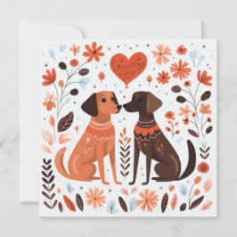 Scandinavian Dog Puppy Lover Heart Valentijns Feestdagenkaart