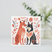 Scandinavian Dog Puppy Lover Heart Valentijns Feestdagenkaart (Staand voorkant)