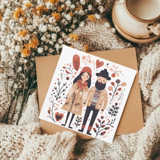 Scandinavian Dog Puppy Lover Heart Valentijns Feestdagenkaart