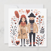 Scandinavian Dog Puppy Lover Heart Valentijns Feestdagenkaart (Voorkant)