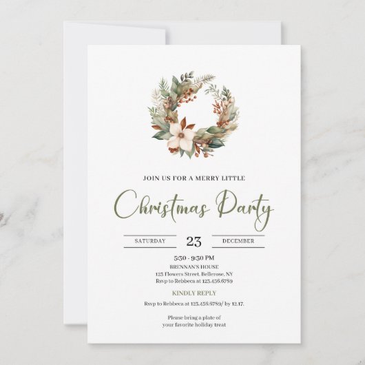 Scandinavian Earthy Olive Light Brown Christmas  Kaart (Voorkant)