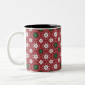 Scandinavian Fair Isle Christmas Edition 1 Tweekleurige Koffiemok (Links)