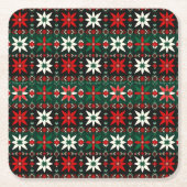 Scandinavian Fair Isle Christmas Edition 3 Kartonnen Onderzetters (Voorkant)