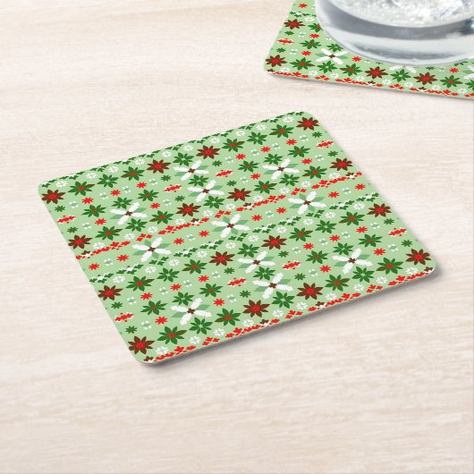 Scandinavian Fair Isle Christmas Edition 4 Kartonnen Onderzetters (Schuin)