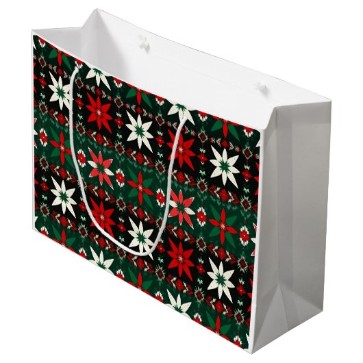 Scandinavian Fair Isle Christmas Groot Cadeauzakje (Voorkant Gekanteld)