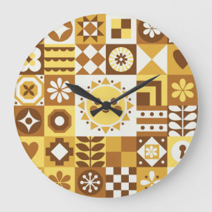 Scandinavian Floral: Abstracte  Kaart. Grote Klok