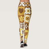 Scandinavian Floral: Abstracte  Kaart. Leggings (Achterkant)