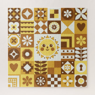 Scandinavian Floral: Abstracte  Kaart. Legpuzzel