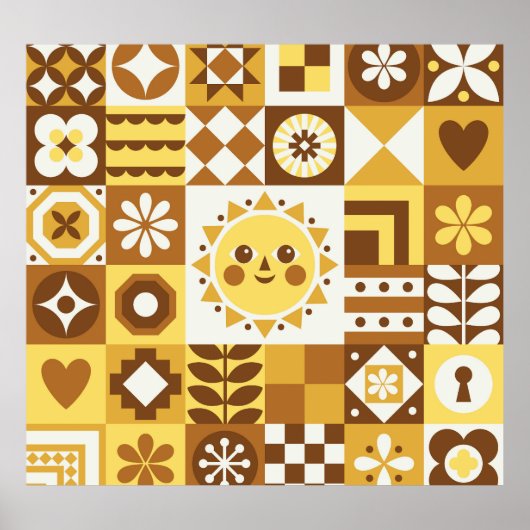 Scandinavian Floral: Abstracte Kaart. Poster (Voorkant)