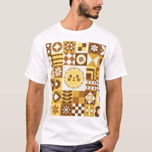 Scandinavian Floral: Abstracte Kaart. T-shirt