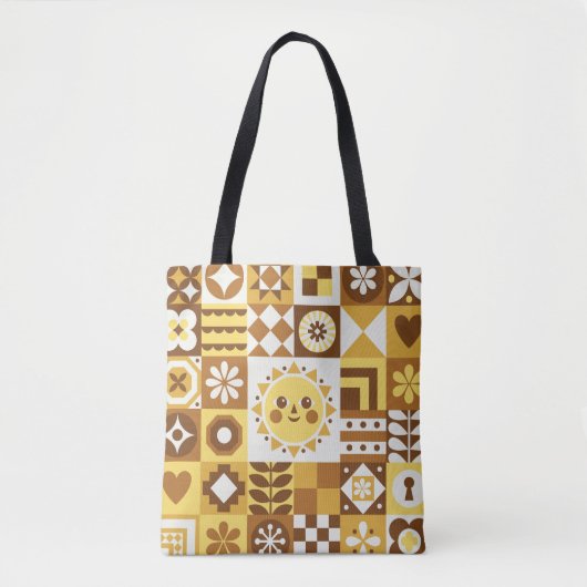 Scandinavian Floral: Abstracte Kaart. Tote Bag (Voorkant)