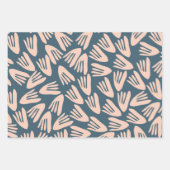 Scandinavian Floral Abstracts Steel Blue Blush Inpakpapier Vel (Voorkant 3)
